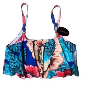 NWT Avidlove Floral Bikini Top Size Small
